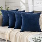 Capas de almofada GAWAMAY Decorative 45x45cm, conjunto de 4 azul-marinho
