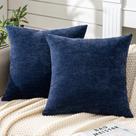 Capas de almofada GAWAMAY Decorative Chenille 55x55cm Navy