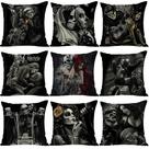 Capas de almofada Halloween Skull, 9 peças de anime, 45 x 45 cm, poliéster
