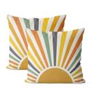 Capas de almofada JEFERSO Summer Rainbow Sun 45x45cm Conjunto de 2