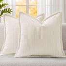 Capas de almofada Mecatny Corduroy 50x50cm creme branco x2