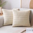 Capas de almofada MIULEE Corduroy 45 x 45 cm, pacote com 2 cremes