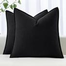 Capas de almofada MIULEE Decorative Linen Euro Sham 66x66cm pretas Capas de almofada MIULEE Decorative Linen Euro Sham 66x66cm pretas