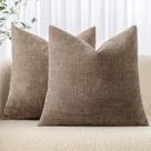 Capas de almofada MIULEE Soft Chenille 45x45cm cinza acastanhado