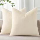 Capas de almofada Pallene Faux Fur Plush 45,72 x 45,72 cm bege