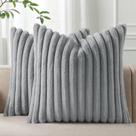 Capas de almofada Pallene Faux Fur Plush 45x45 cm, cinza, conjunto 2