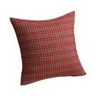 Capas De Almofada Quadradas De Tartan Xadrez Natalino 45x45cm Com Estampa De Floco De Neve Para