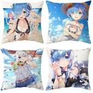 Capas de almofada Rams Rem Anime 45 x 45 cm, veludo pêssego, 4 peças Capas de almofada Rams Rem Anime 45 x 45 cm, veludo pêssego, 4 peças
