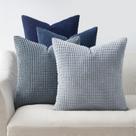 Capas de almofada Topfinel Navy 45x45cm, conjunto de 4 veludo cotelê