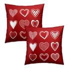 Capas de almofada Uynfident Red Heart 55x55cm, conjunto de 2