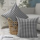 Capas de almofada xadrez em preto e branco CARRIE HOME 45x45 cm, conjunto de 2 Capas de almofada xadrez em preto e branco CARRIE HOME 45x45 cm, conjunto de 2