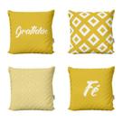 Capas de Almofadas Amarelas Decorativas e Geométricas Gratidão e Fé Para Sofá - Novadecora Capas de Almofadas Amarelas Decorativas e Geométricas Gratidão e Fé Para Sofá - Novadecora