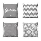 Capas de Almofadas Cinza Gratidão Decorativas Para Sofá 40x40 - Novadecora