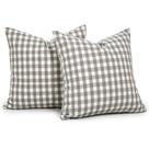 Capas de almofadas decorativas CARRIE HOME 16x16 cinza xadrez, conjunto de 2 Capas de almofadas decorativas CARRIE HOME 16x16 cinza xadrez, conjunto de 2