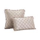 Capas De Almofadas Decorativas Em Veludo Xadrez Sólido Boho Farmhouse Com Pompons 30x50cm 45x45cm Capas De Almofadas Decorativas Em Veludo Xadrez Sólido Boho Farmhouse Com Pompons 30x50cm 45x45cm