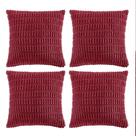 Capas de almofadas decorativas Fancy Homi, pacote com 4, cor de vinho, 55x55 cm
