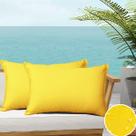 Capas de almofadas decorativas para exteriores SOFJAGETQ Yellow 30x50cm, pacote com 2