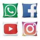 Capas de Almofadas Decorativas Redes Sociais Para Sofá 40x40 - Novadecora
