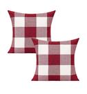 Capas de almofadas decorativas VAKADO 40x40 cm, xadrez vermelho e branco, 2 peças