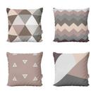 Capas de Almofadas Para Sofá Marrom e Bege Decorativas e Geométricas 40x40 - Novadecora