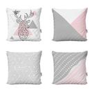 Capas de Almofadas Rosa e Cinza Geométricas e Decorativas Para Sofá 40x40 - Novadecora Capas de Almofadas Rosa e Cinza Geométricas e Decorativas Para Sofá 40x40 - Novadecora