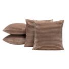 Capas de Almofadas Velvet Bariloche Tecido Flannel Jacquard Toque Fofinho 45cm x 45cm 04 Peças Caqui