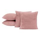Capas de Almofadas Velvet Bariloche Tecido Flannel Jacquard Toque Fofinho 45cm x 45cm 04 Peças Rosê