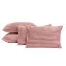 Capas de Almofadas Velvet Bariloche Tecido Flannel Jacquard Toque Fofinho 60cm x 30cm 04 Peças Rosê