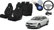 Capas de Alta Qualidade para Bancos do Jetta 2015-2020 + Capa de Volante + Chaveiro VW