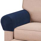 Capas de apoio de braço PrinceDeco Thick Velvet Stretch, pacote com 2 unidades, azul marinho
