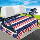 Capas de assento de carrinho de golfe YOKYHOM Blue Red American Flag Design