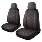 Capas de assento de carro CAROMOP Faux Leather 2 Front Black Red Capas de assento de carro CAROMOP Faux Leather 2 Front Black Red