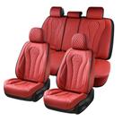 Capas de assento de carro Coverado Full Set em couro vermelho impermeável