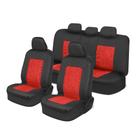 Capas de Assento de Carro Motor Trend GrandPrix - Conjunto Completo (Preto e Vermelho)