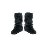 Capas de botas Disguise Kids Black Furry, tamanho padrão