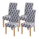 Capas de cadeira FORCHEER, conjunto de 4 capas de cadeira, cinza, branco, elástico