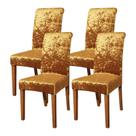 Capas de cadeira FORCHEER, conjunto de 4 veludo, dourado e elástico