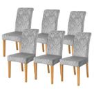 Capas de cadeira FORCHEER Velvet Light Grey, conjunto de 6