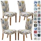 Capas de cadeira SPRINGRICO para sala de jantar, conjunto de 4 flores florais