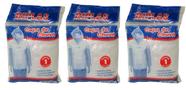 Capas De Chuva Descartável 3 Micras Capuz e Manga Kit com 3