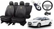 Capas de Couro Impermeável Renault Fluence 2012 + Capa de Volante + Chaveiro