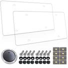 Capas de matrícula AOOTF Clear Flat Unbreakable, pacote com 2