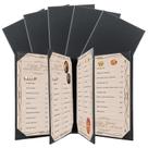 Capas de menu: material sintético FLKQC, 6 visualizações, 8,5 x 11 polegadas, pretas x5