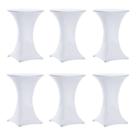 Capas de mesa de coquetel Tina's Highboy Spandex, pacote com 6 unidades, brancas