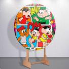 Capas De Painel Redondo Infantil Turma Amigos Gibi Cascã0 Sublimado Decoração Veste Fácil Tamanhos