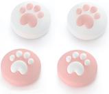 Capas de silicone para analógico com patinha de gato, 4 unidades, para Nintendo Switch