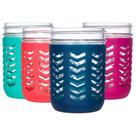 Capas de silicone para potes Mason JarJackets 16 oz boca larga, kit com 4