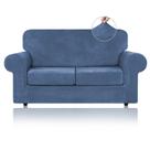Capas de sofá: Sofá de veludo WEERRW para sofá de 2 almofadas, azul claro Capas de sofá: Sofá de veludo WEERRW para sofá de 2 almofadas, azul claro