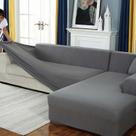 Capas de sofá ZXJUN Thick para sofá secional de 3 lugares cinza claro Capas de sofá ZXJUN Thick para sofá secional de 3 lugares cinza claro