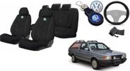 Capas de Tecido Premium: Bancos Parati 1982-1996 + Capa de Volante + Chaveiro VW